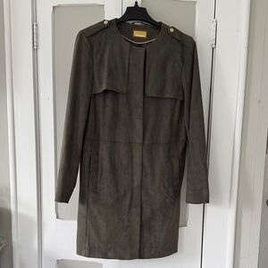 Women’s Peruna Faux Suede Coat. Grey. Size UK 12.